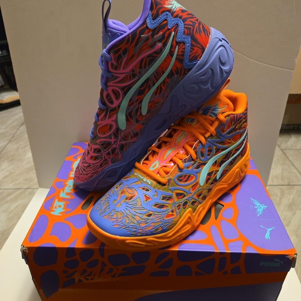 PUMA X LAMELO BALL MB.04 CREATIVITY PACK DARK AMETHYST-ORA SIZE US 10
